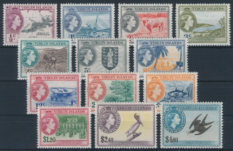 Virgin Islands 1956 SG 149-161. Серия 13 марок. **
