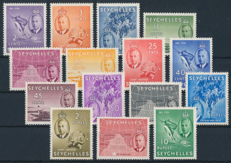 Seychelles 1952 SG 158-172. Серия 15 марок. **