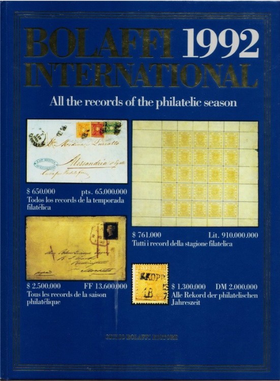 Bolaffi International 1992. Обзор самых дорогих почтовых марок мира.