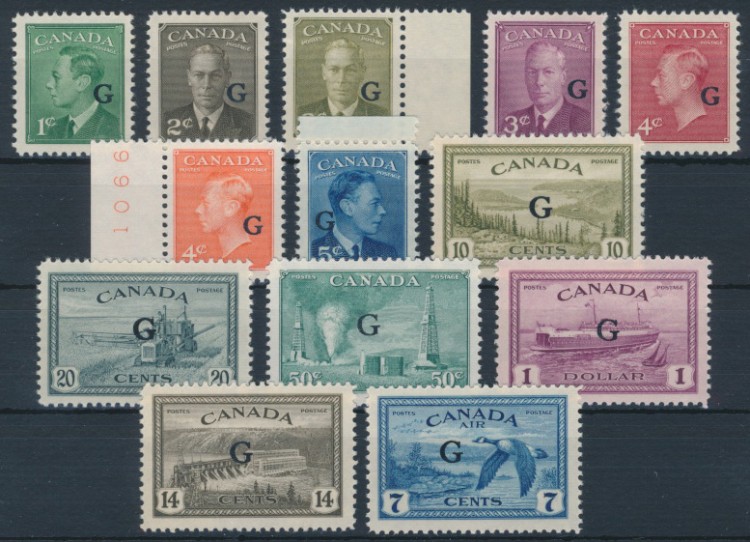 Canada 1950 SG O178-O190. Серия 13 марок. **
