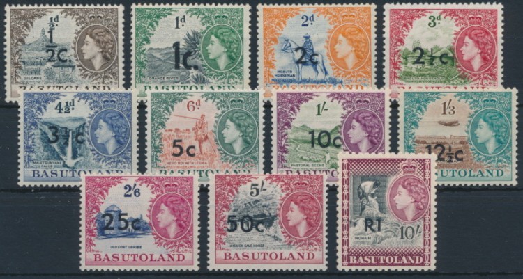 Basutoland 1961 SG 58-68b. Серия 11 марок. **