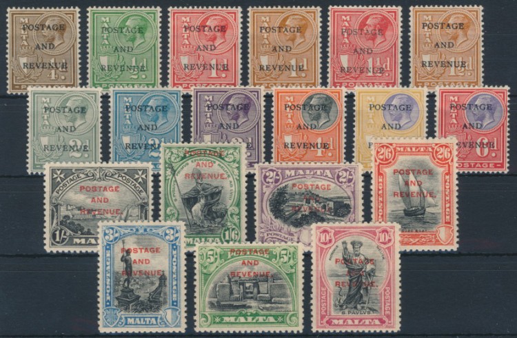 Malta 1928 SG 174-192. Серия 19 марок. *