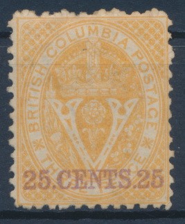 British Columbia 1868 SG 25. *