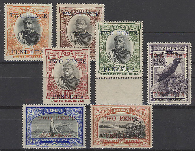 Tonga 1923 SG 64-70a. Серия 7 марок. **