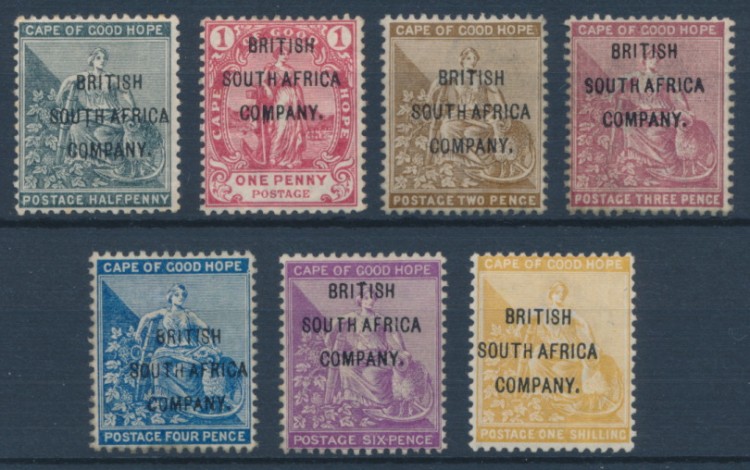 British South Africa Company (Rhodesia) 1896 SG 58-64. Серия 7 марок. *