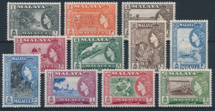 Malaya Malacca 1957 SG 39-49. Серия 11 марок. **