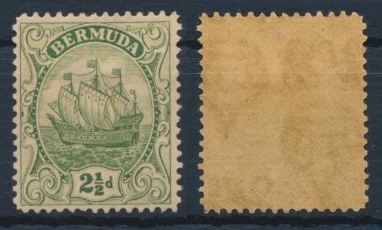 Bermuda 1922 SG 81aw. *. Водяной знак перевернут (в Stanley Gibbons гашеная оценена в 500 брит. фунтов, негашеная - без цены).