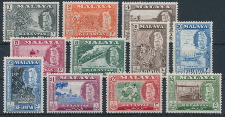 Malaya Kelantan 1957 SG 83/94. Серия 11 марок. **