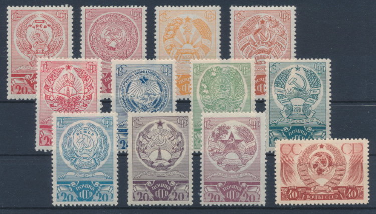 СССР 1938 СК 504-514, 481. Серия 12 марок. **