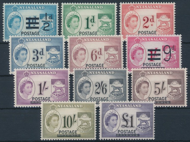 Nyasaland 1963 SG 188-198. Серия 11 марок. **